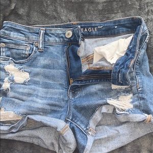 american eagle blue jean shorts
